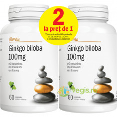 Pachet Ginkgo Biloba 100mg 60cps+60cps