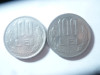 2 Monede 100 lei 1992 si 1993 , cal. buna-f.buna