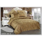 Cumpara ieftin Lenjerie de Pat Catifea PREMIUM, Pat Dublu, 6 Piese, Bej Inchis - EAT235