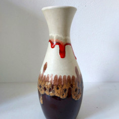 Vaza Ceramica BAY W-GERMANY 70 25 Fat lava glazura, Mid Century vintage