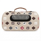 Geantă pliabilă pentru transportul animalelor, Nunbell, plasa respirabilă, 45x28x27cm, Crem