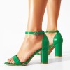 Sandale verde crud cu toc gros Ingrid 125, 37 - 40