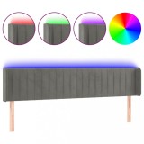 Cumpara ieftin Tablie de pat cu LED, gri deschis, 183x16x78/88 cm, catifea