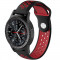 Curea ceas Smartwatch Samsung Galaxy Watch 4, Watch 4 Classic, Gear S2, iUni 20 mm Silicon Sport Black-Red