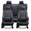Set Huse Auto Deluxe Boss, Piele Ecologica Neagra, 11 Piese, Ortopedice, Compatibil Airbag, Bancheta Rabatabila