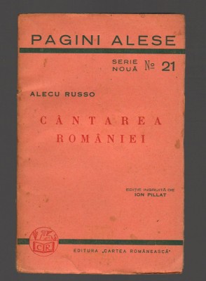 C8570 CANTAREA ROMANIEI - ALECU RUSSO. PAGINI ALESE NR.21 foto