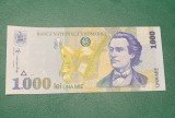Bancnota 1000 lei 1998 filigran mare seria 014D2186201 UNC