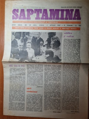 ziarul saptamana 3 aprilie 1987-ceausescu vizita in angola,cronica sahului foto