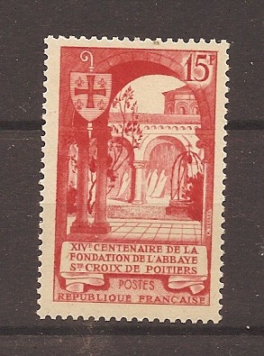 Franta 1952 - Mănăstirea Croix - Aniversarea a 1400 de ani, MNH foto