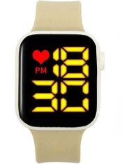 Ceas LED unisex Casual silicon crem LW013015 foto
