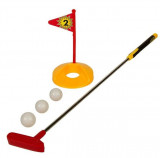 Set golf pentru copii, din plastic cu 3 bile si 1 crosa, pentru exterior, Oem