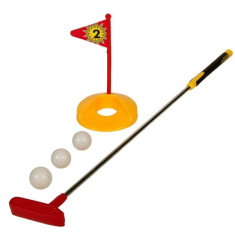 Set golf pentru copii, din plastic cu 3 bile si 1 crosa, pentru exterior