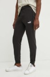 Puma pantaloni de trening barbati, culoarea negru, neted, 682608