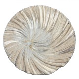 Platou Sticlă, Rotund, Auriu-Argintiu, 32,5 cm, Oem