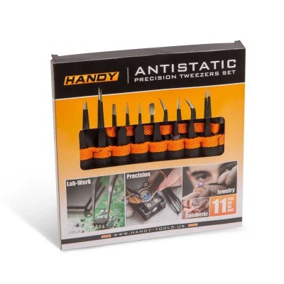 Set 10 pensete de precizie antistatice /antimagnetice /rezistente la acid si la coroziune Handy 10779B foto