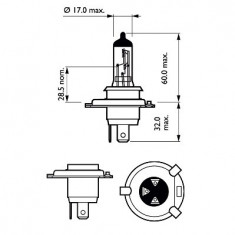 BEC FAR H4 P43t 60/55W 12V VISION (blister) PHILIPS