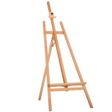 HOMCOM Șevalet de Desen cu Suport pentru P&acirc;nză Reglabil din Lemn 65x68x174-230cm | Aosom Romania