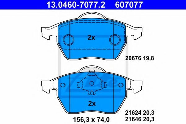 Set placute frana,frana disc VW PASSAT (3B2) (1996 - 2001) ATE 13.0460-7077.2