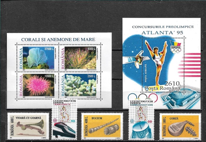 C5536 - Lot timbre nestampilate Romania + Liechtenstein) MNH
