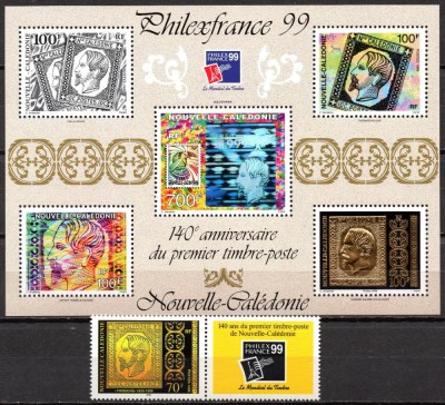 NOUA CALEDONIE 1999, Expo. PHILEXFRANCE, Aniversari, serie neuzată, MNH foto