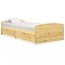 Gossi cadru de pat cu 2 sertare, 90 x 200 cm, lemn masiv de pin