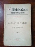 Biblioteca Socec O seama de cuvinte din cronica- Ion Neculce