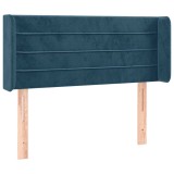 Cumpara ieftin Tablie de pat cu LED, albastru inchis, 103x16x78/88 cm, catifea
