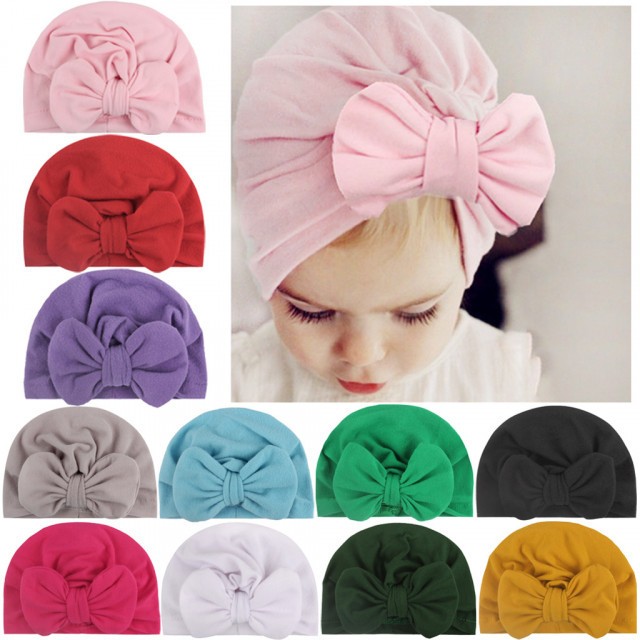 Caciulita tip turban cu fundita (Marime Disponibila: 6-9 luni (Marimea 19 |  Okazii.ro