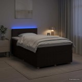 Cumpara ieftin Pat boxspring cu saltea Maro inchis 120 x 200 cm Tesatura