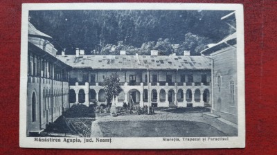 Manastirea Agapia-1936-Staretia,Trapezul si paraclisul-C.P.circ.-Rara foto