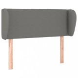 Cumpara ieftin Tablie de pat cu aripioare gri inchis 103x23x78/88 cm textil