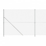 Gard plasa de sarma cu bordura, argintiu, 1,8x25 m GartenMobel Dekor, vidaXL