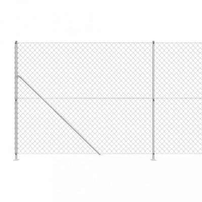 Gard plasa de sarma cu bordura, argintiu, 2,2x25 m GartenMobel Dekor foto