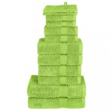 VidaXL Set de prosoape premium SOLUND, 12 piese, verde, 600 g/m&sup2;
