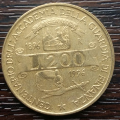 (M870) MONEDA ITALIA - 200 LIRE 1966, CENTENARIUL - GUARDA DI FINANZA