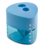 Ascuțitoare Dublă Faber Castell, Triunghiulară, 2 Găuri, Plastic, Culoare Bleu