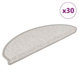 vidaXL Covorașe scară autoadezive aspect sisal 30 buc Platina