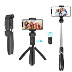 Selfie Stick Bluetooth Techsuit L01, Universal, Negru foto