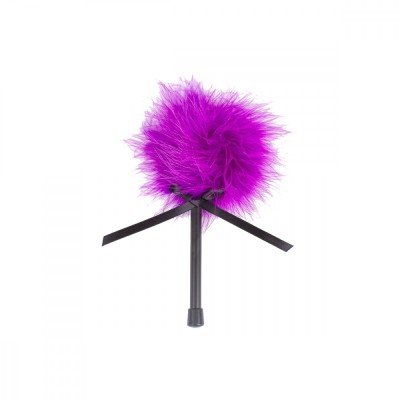 Gadilitor din pene, Secret Play, accesoriu BDSM, puf de gadilat, mov, 20 cm foto