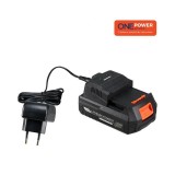 Pachet Incarcator + Acumulator, 18V, 2.0 Ah + 0.5 Ah, One Power by Heinner