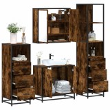 VidaXL Set de mobilier de baie 4 piese Lemn prelucrat de stejar afumat