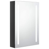 Cumpara ieftin Dulap de baie cu oglinda si LED, negru stralucitor, 50x13x70 cm
