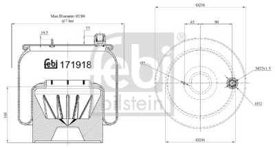 FEBI BILSTEIN 171918 Burduf, suspensie pneumatica foto