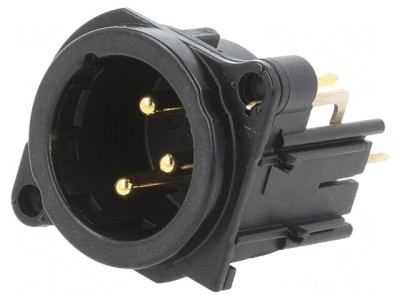 Soclu XLR 3-Pin 90&amp;deg; THT Argint 6A foto