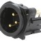 Soclu XLR 3-Pin 90&deg; THT Argint 6A
