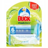 Odorizant toaleta, Duck, 6 Discs, Parfum de lamaie + aparat zest, 36 ml