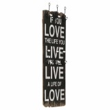 Cuier de perete cu 6 carlige, 120 x 40 cm, LOVE LIFE