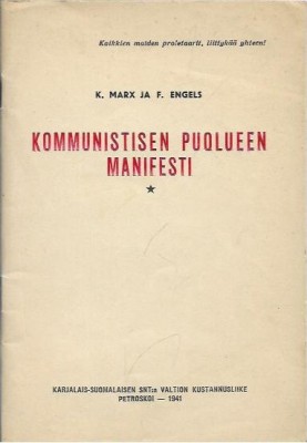 K. Marx, Engels - Manifestul Partidului Comunist (Ediție finlandeza, 1941) foto