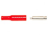 Soclu banană 4mm roșu 15A 5kVDC nichelat