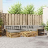 vidaXL Set de canapele de exterior cu pernă 7 pcs Alb și gri deschis 3390816